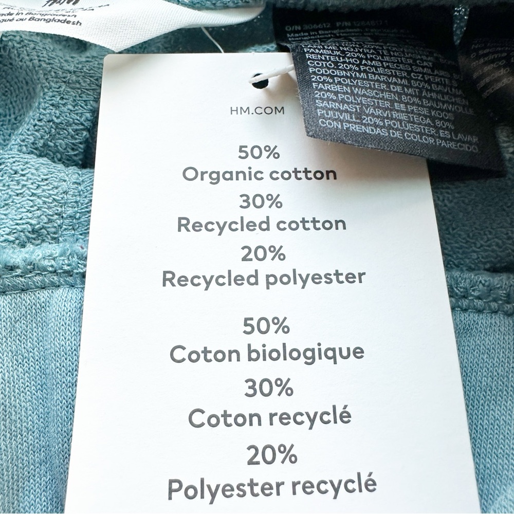 Organic Cotton New Sweat Shorts in Light Dusty Blue NWT - Picture 7 of 11